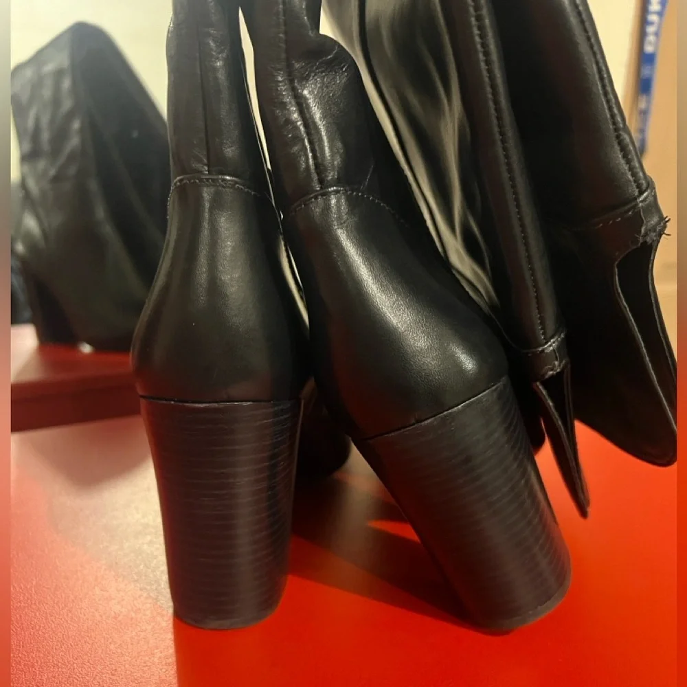 Tory Burch Black Leather Over the Knee-High Boots
